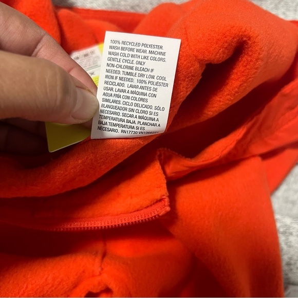All In Motion Boys XS Micro-fleece Hoodie Thumbhole Cuffs Orange Quarter Zip NWT - Picture 8 of 9